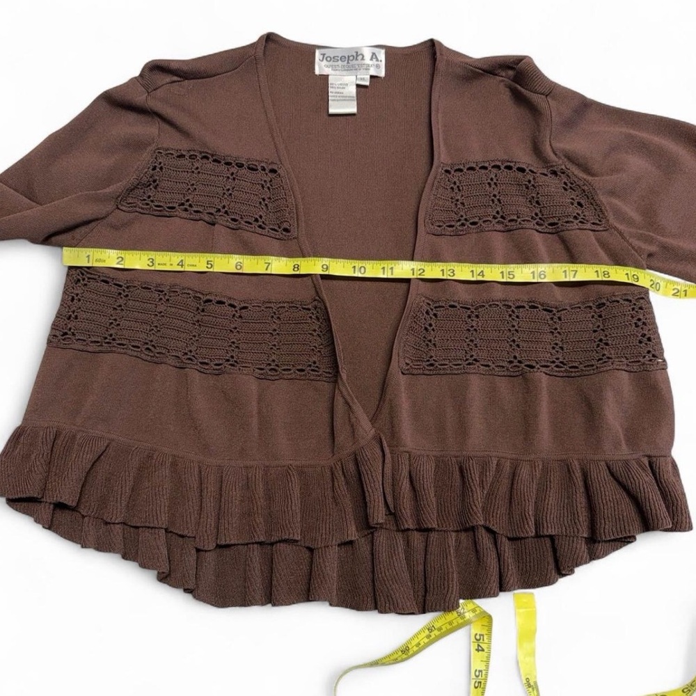 Vintage 90’s Crochet Ruffled Bolero Shrug Cardigan Women’s XL Festival Summer - Picture 6 of 6
